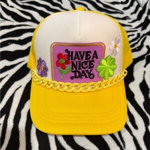Custom Trucker Hat- “Have A Nice Day” with Chain- NWOT